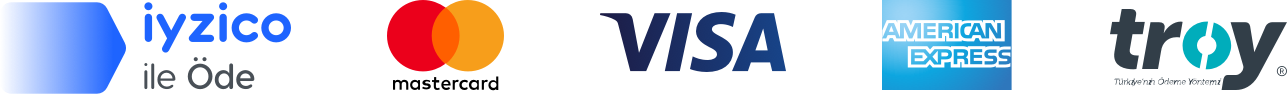 iyzico ile güvenli ödeme — Mastercard, Visa, American Express, Troy